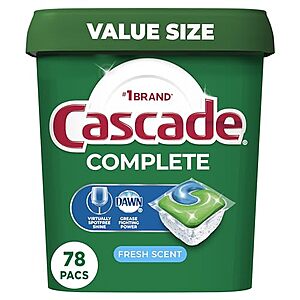 78-Count Cascade Complete ActionPacs Dishwasher Pods (Fresh Scent)