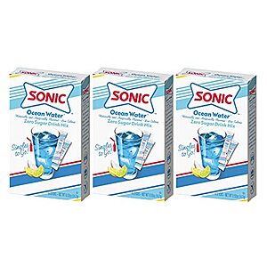 Sonic SINGLES TO GO! Powdered Drink Mix, Ocean Water, 18 Sticks