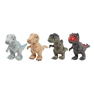 Just Play Jurassic World Plush Collector Set, 4-pieces, 7-inch Dinosaur Stuffed Animals