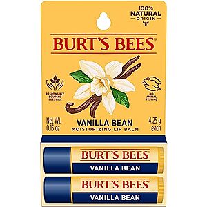 [S&S] $2.50: 2-Count Burt's Bees 100% Natural Moisturizing Lip Balm (Vanilla Bean) at Amazon