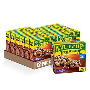 [S&S] $  20.86: 12-Pack 7.4-Oz Nature Valley Chewy Fruit and Nut Granola Bars (Trail Mix) at Amazon