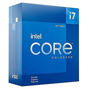 $  189.98: Intel i7-12700KF 3.6 GHz 12-Core / 20-Thread LGA 1700 Desktop Processor at Amazon