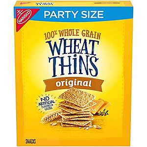 20-Oz Wheat Thins 100% Whole Grain Crackers (Original) at Amazon