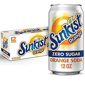 12-Pack 12-Oz Sunkist Zero Sugar Orange Soda $3.85 w/ Subscribe & Save