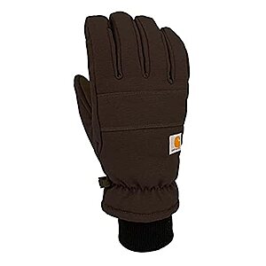 $9.98: Carhartt Men's Insulated Duck Synthetic Leather Knit Cuff Glove at Amazon