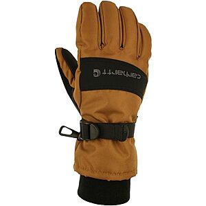 Carhartt Men's Waterproof Insulated Gloves (Brown/Black) $10 