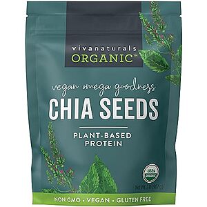 [S&S] $  7.20: 32-Oz Viva Naturals Organic Chia Seeds at Amazon