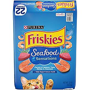 Select Accounts: 22-lb Purina Friskies Dry Cat Food (Seafood Sensations)  w/ Subscribe & Save