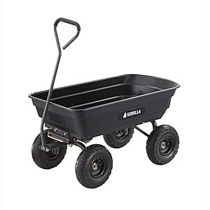Gorilla Carts Poly Garden Dump Cart w/ Steel Frame & 10" Tires $68.55 + Free Shipping