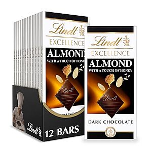 12-Pack 2.8-Oz Lindt EXCELLENCE Almond w/ a Touch of Honey Dark Chocolate Bars $21 & More w/ Subscribe & Save