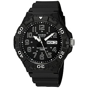 Casio Men's Black Resin Analog Dive Watch (Black/White, 2 Styles) .85