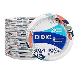 204-Count 10" Dixie Large Disposable Microwave-Safe Paper Plates $17.05 w/ Subscribe & Save