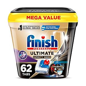 62-Count Finish Powerball Ultimate Infinity Shine Dishwashing Tablets .95 w/ Subscribe & Save