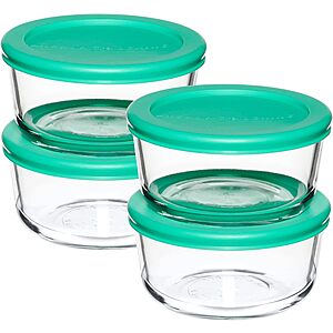 $8.45: 4-Pack 2-Cup Anchor Hocking Glass Storage Containers with Lids at Amazon