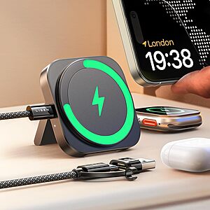 $13.49: LISEN Magsafe Magnetic Charger Stand for Apple iPhone / Watch / AirPods (Black) at Amazon