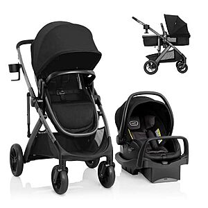 $200: Evenflo Pivot Suite Travel System with LiteMax Infant Car Seat with Anti-Rebound Bar Dunloe Black at Amazon