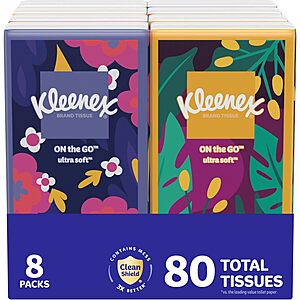 8-Pack 10-Count Kleenex Ultra On-The-Go Tissue Pocket Packs $1.85 w/ Subscribe & Save