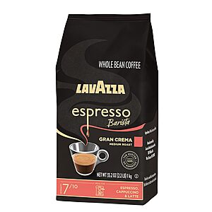 [S&S] $9.69*: 2.2-Pound Lavazza Espresso Barista Gran Crema Whole Bean Coffee Blend (Medium Roast) at Amazon