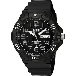 $17.66*: Casio Men's Black Resin Analog Dive Watch (Black/White) at Amazon