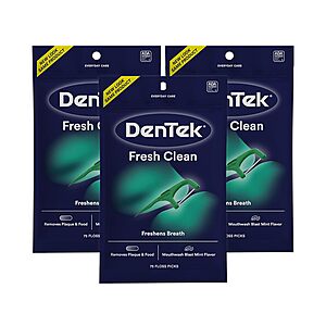 [S&S] $3.66: 3-Pack 75-Count DenTek Fresh Clean Floss Picks at Amazon