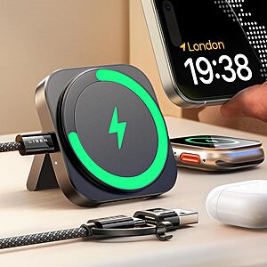 [Prime] $12.59*: LISEN Magsafe Magnetic Charger Stand for Apple iPhone / Watch / AirPods (Black) at Amazon