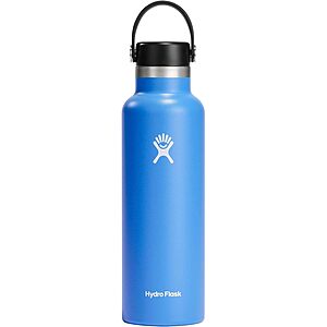 $19: 21-Oz Hydro Flask Stainless Steel Standard Mouth Water Bottle with Flex Cap (Cascade Blue) at Amazon