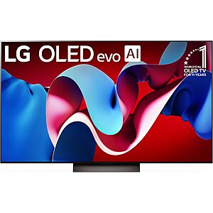 $1296.99: 65″ LG OLED evo C4 Series Smart TV (OLED65C4PUA) at Amazon
