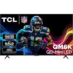 $499.99: 55″ TCL QM6K QD-Mini LED 4K Smart Dolby Vision IQ 144Hz TV w/ Google TV at Amazon