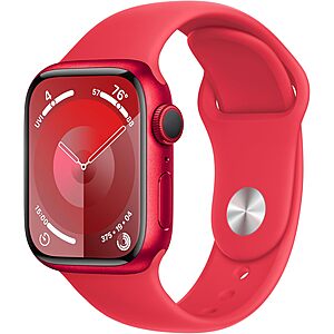 $250.09: Apple Watch Series 9 [GPS 41mm] Smartwatch with (Product) RED Aluminum Case with (Product) RED Sport Band M/L. at Amazon
