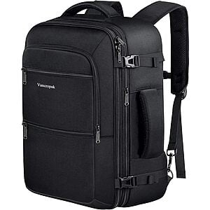 $23.99*: 40L Vancropak Expandable X-Large Travel Carry On Backpack (Black) at Amazon