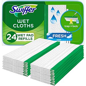 24-Count Swiffer Sweeper Wet Mopping Cloths (Open Window Fresh) $6.50 w/ Subscribe & Save & More
