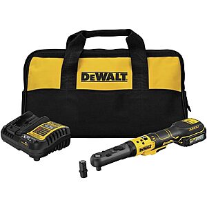 $257.34: DeWALT 20V MAX XR Cordless Ratchet Set, 3/8" and 1/2" Sealed Head Ratchet, Battery and Charger Included (DCF510GE1) at Amazon