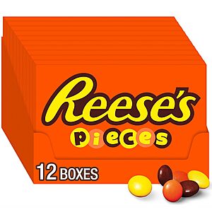 [S&S] $10.20*: 12-Count 4-Oz Reese's Pieces Peanut Butter Candy Boxes at Amazon