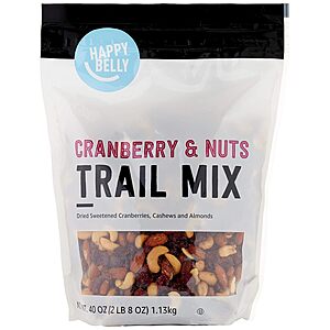 [S&S] $8.33*: 40-oz Happy Belly Trail Mix (Cranberry & Nuts) at Amazon