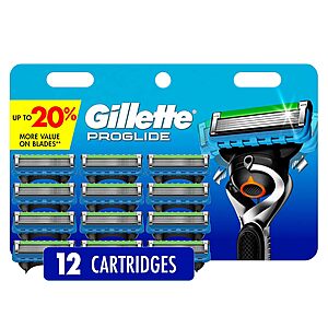 Prime Members: 12-Count Gillette ProGlide Men's Razor Blade Refills $21.75 & More w/ S&S + Free Shipping