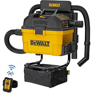 $152.99: DeWALT Portable 6 Gallon 5 Horsepower Wall-Mounted Garage Wet Dry Vacuum Cleaner (DXV06G) at Amazon