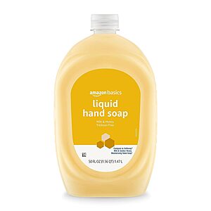 [S&S] $3.19*: 50-Oz Amazon Basics Liquid Hand Soap Refill (Milk & Honey) at Amazon