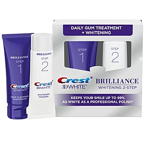 [S&S] $13.78: 2 × Crest 3D White Brilliance 2 Step Kit ($6.89 each) at Amazon