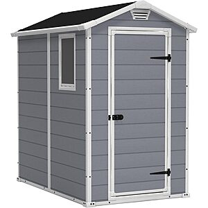 $357.64*: Keter Manor 4' x 6' Resin Storage Shed (Gray/White) at Amazon