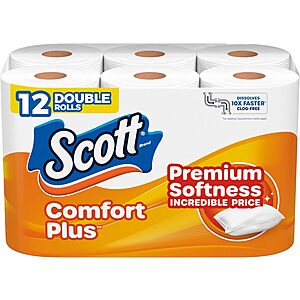 Select Accounts: 12-Count Scott ComfortPlus 1-Ply Double Toilet Paper Rolls .40 w/ Subscribe & Save