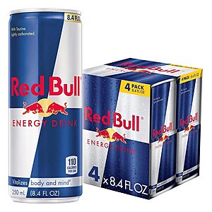 [S&S] $4.29: 4-Pack 8.4-Oz Red Bull Energy Drink (Original) at Amazon