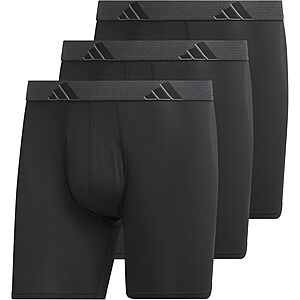[S&S] $16.60: 3-Pack adidas Men's Microfiber Boxer Brief (Black/Onix Grey/Black) at Amazon