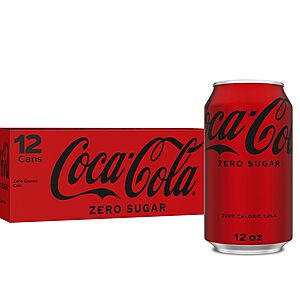 12-Pack 12-Oz Coca-Cola Soda (Zero Sugar) $4.20 w/ Subscribe & Save
