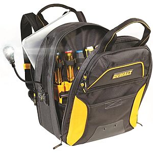 Prime Members: 33-Pocket DeWALT DGCL33 Lighted USB Charging Tool Backpack $63.30 + Free Shipping