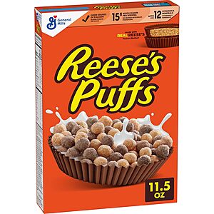 [S&S] $1.90: 11.5-Oz Reese's Puffs, Chocolatey Peanut Butter Cereal at Amazon
