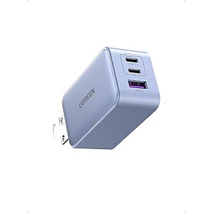 $23.99*: UGREEN 65W Nexode USB-C 3-Port GaN Charger Block (Black or Glacier Blue) at Amazon