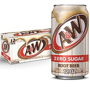 Select Areas: 12-Pack 12oz A&W Zero Sugar Root Beer Soda $4.65 w/ Subscribe & Save