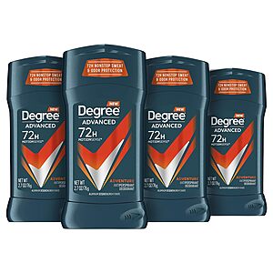 4-Pack 2.7-Oz Degree Men Antiperspirant Deodorant (Woodsy) $8.40 w/ Subscribe & Save