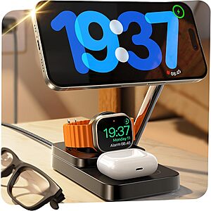 $20.99*: LISEN 3-in-1 MagSafe 15W Charging Station w/ Power Adapter & 3.3' USB C Cable at Amazon
