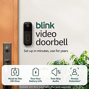 Prime Members: Blink Video Doorbell w/ Sync Module (Newest Model)  & More + Free Shipping